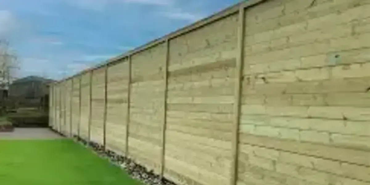 Horizontal privacy fence installation with timber panels in Chester County PA